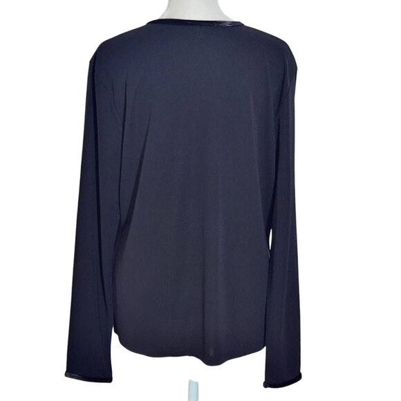 Ann Taylor Black Cardigan with Velvet Trim NWT Size Large Classic Black Cardigan - Picture 2 of 9